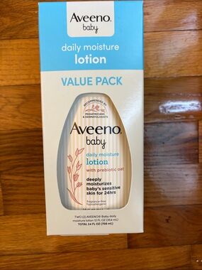 Aveeno Baby Daily Moisture Lotion w/ Prebiotic Oat - New, Sealed Value Pack of 2